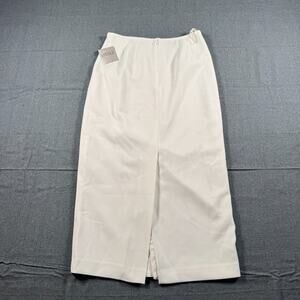 Kasper Womens Stretch Crepe Column Midi Skirt Vanilla Ice White Cream NWT